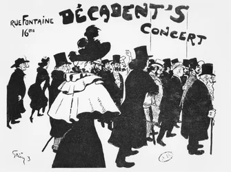 Affiche voor een concert in het Café des Décadents, 16bis rue Fontaine, Parijs, ca. 1900